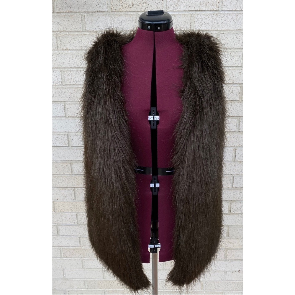 NWT Kensie Dark Brown Faux Fur Vest Winter Classic Size Large